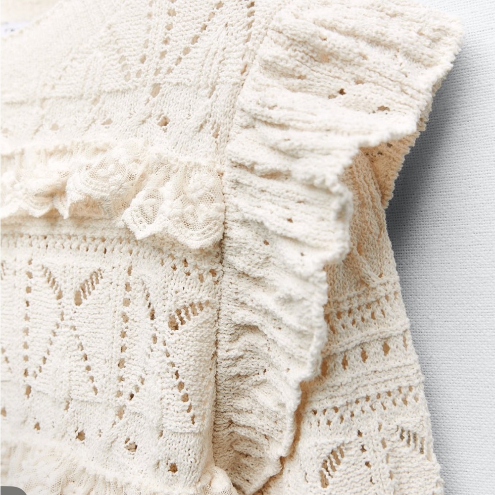 Zara NWT knit long sleeves top Sz L - Picture 3 of 8